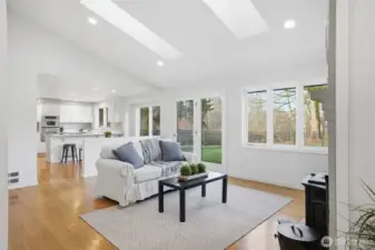 Enjoy private relaxing views of the backyard from the living room.