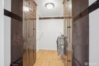 Generously sized walk in closet!