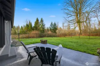 Enjoy 1.2 serene acres featuring a manageable fenced space and surrounding nature.