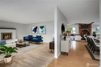 Virtually Staged Living room and Great room