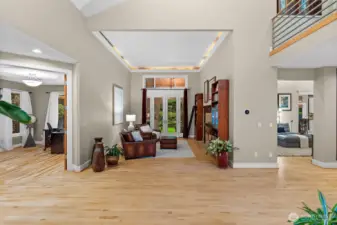 Formal living room, office and family room from the front door