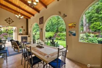 Gas Fireplace on the patio