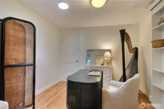 Large walk in closet in  this   spare bedroom!