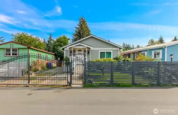 Completely gated and fenced in yard