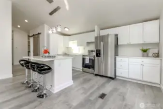 open kitchen and living room