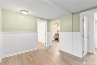 Flex space in lower level perfect for a little living room or office