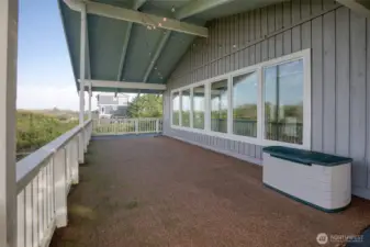 Generous covered deck