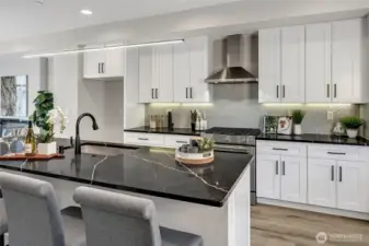 Beautiful shaker cabinets with under lighting