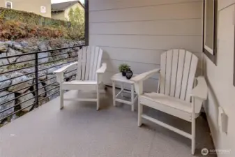 Calm deck on second floor (photos from model home)