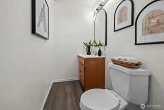 Half bath off of the family room.