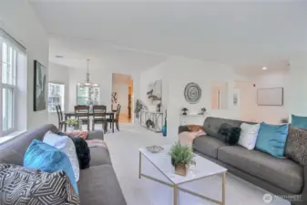 Living/Dining rooms. Open, flowing layout.