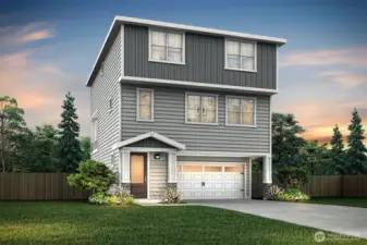 Example of the Evergreen floor plan to be located at 8741 151st Street E