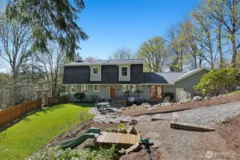 Private, secluded backyard with well maintained landscaping