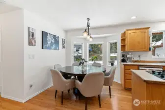 Nook in the kitchen with SO MANY WINDOWS!