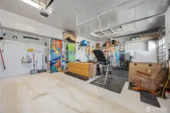 3 bay Garage with Plug for Electric Car Charging.