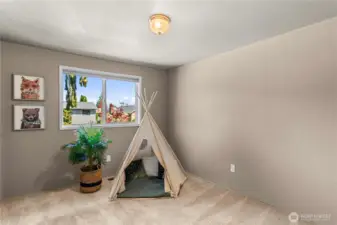 Upperl level first bedroom.