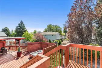 Multi-level back deck.