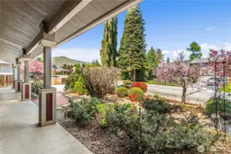 Lovely covered front door entry.