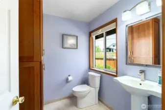 Powder room off entry