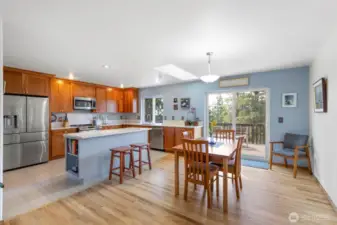 Open kitchen and dining