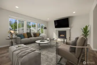 Great Room with 9' Ceilings, Gas Fireplace