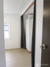 SPARE BEDROOM WITH BUILT-IN STORAGE.