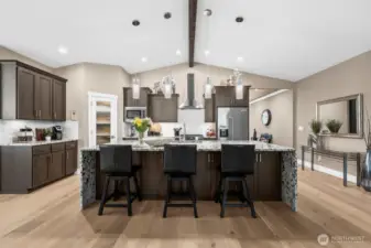 Beautiful chef's kitchen has everything you need to prepare food and entertain a crowd or a few.