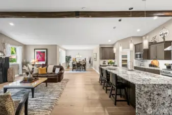 This open floor plan allows space between living and working area