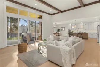 A Wall of glass for viewing and letting in the warmth of the sunlight from the expanded Covered Patio.