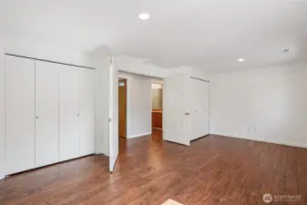 Guest bedroom - Previous owner took down the wall dividing the room into two. Could easily be out back if client is curious.
