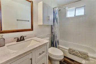 Main Bathroom includes comfort height toilet just like the Primary.