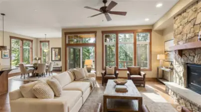 virtually staged living room