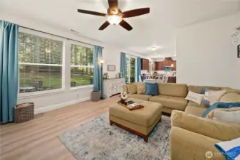 Monitor the backyard activities from the large windows from comfort of the couch. Watch the wildlife wonder through the property with disturbing their peace.