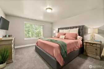 Primary suite on 2nd floor of home on the rear side of the house.