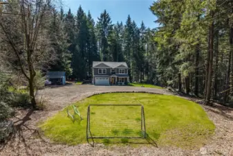 With over 2.4 acres, this property offers space all around for outside activity, homesteading dreams, entertaining, and simply enjoying your mini forest retreat.