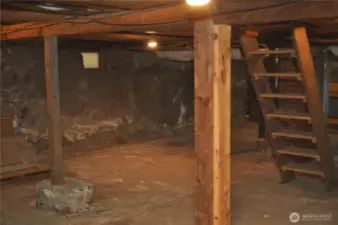 Low-ceilinged basement is great for storing your toys - kayaks, bicycles, snowboards, skis, whatever hobby you have.