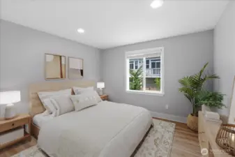 Bedroom #2 - Notice the recessed can lights! You never see these in condos!