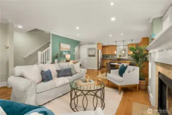 Open living, dining and kitchen make for easy entertaining