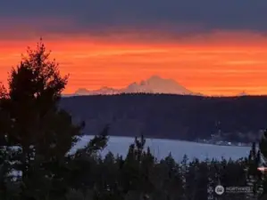 Sunset with a view of Mt. Baker