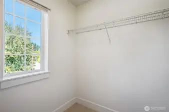 Walk-in closet with window