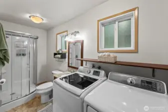 Laundry and 3/4 bath, right in from the garage.