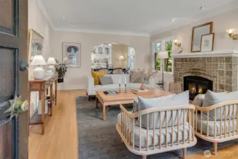 With its coved ceilings, hardwood floors, arched doorways, this house has character.