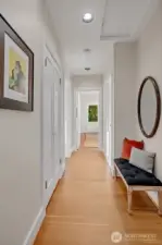 The upstairs hallway. There are fir floors like this throughout the upstairs.