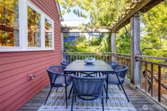 Having a deck just outside your kitchen door makes eating outside so easy that you will do it often.
