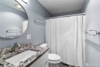 The Main Bath is completely renovated.