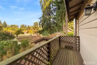 Enjoy your morning coffee on the deck off the owner's suite.