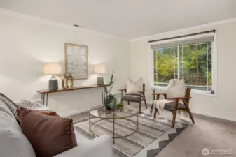 Lots of natural sunlight in this South facing home.