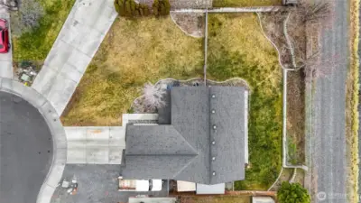 Overhead view of the property.