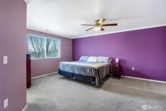 Primary bedroom is very spacious.
