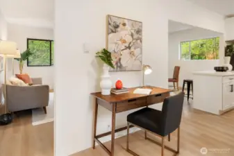 East Cottage - 22511 1/2: Here there is a perfect space for an at home office next to the large back deck.